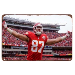 Kansas City Chiefs Aluminum Sign 12x8 Inch Travis Kelce 003