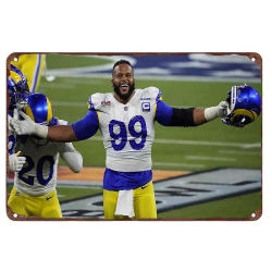 Los Angeles Rams Aluminum Sign 12x8 Inch Aaron Donald 001