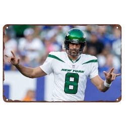 New York Jets Aluminum Sign 12x8 Inch Aaron Rodgers 004