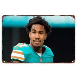 Miami Dolphins Aluminum Sign 12x8 Inch Jaylen Waddle 003