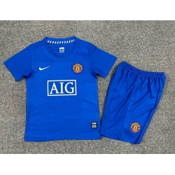 Youth Retro Soccer Jerseys Manchester United F.C. Blue