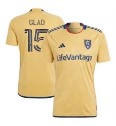 Men Real Salt Lake Justen Glad 2023 24 Away Replica Gold