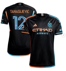 Men's New York City FC Strahinja Tanasijevic adidas Black 2024 24 7 Kit Authentic Player Jersey