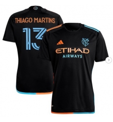 Men's New York City FC Thiago Martins adidas Black 2024 24 7 Kit Replica Player Jersey