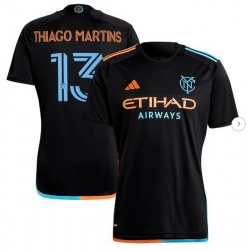 Men's New York City FC Thiago Martins adidas Black 2024 24 7 Kit Replica Player Jersey