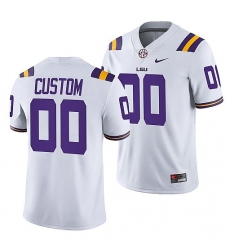 LSU Tigers Custom White College Football Men Jersey