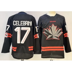 Men Canada Hockey #17 Macklin Celebrini Black Stitched Jersey