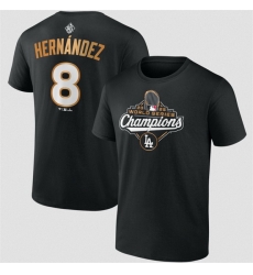 Men Los Angeles Dodgers 8 Enrique Hernandez Black 2025 World Series Champions Name 26 Number T Shirt Men Los Angeles Dodgers 8 Enrique Hernandez Black 2025 World Series Champions Name 26 Number T Shirt