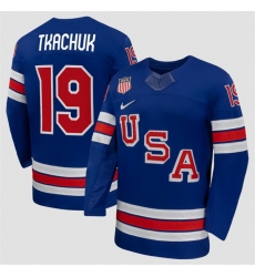 Men USA 19 Matthew Tkachuk Royal 2026 Stitched Jersey Men USA 19 Matthew Tkachuk Royal 2026 Stitched Jersey