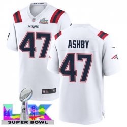 Men Women youth New England Patriots #47 Julian Ashby 2025 2026 Super Bowl LX F U S E Stitched NFL Jersey White