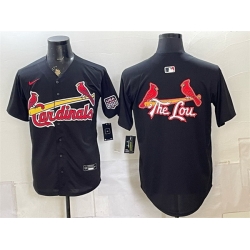 Men St  Louis Cardinals Team Big Logo Black USA 250 Patch Stitched Baseball JerseyS