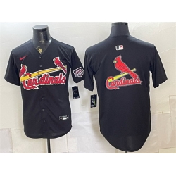 Men St  Louis Cardinals Team Big Logo Black USA 250 Patch Stitched Baseball Jersey
