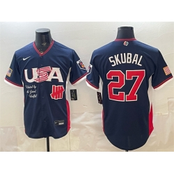 Men USA Baseball x Undefeated  30 Paul Skenes Navy 2026 World Baseball Classic Stadium Stitched Jersey