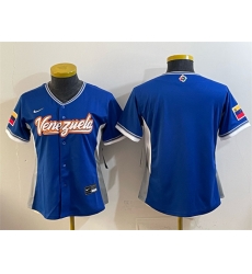 Youth Venezuela Baseball Blank Royal 2026 World Baseball Classic Road Stadium Stitched Baseball Jersey