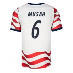 USA 2026 FIFA World Cup Soccer White Jersey Set ( Have Shorts ) Yunus Musah #6