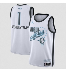 Men 2026 All Star 1 Victor Wembanyama White Stitched Basketball Jersey Men 2026 All Star 1 Victor Wembanyama White Stitched Basketball Jersey
