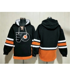 Men Philadelphia Flyers Blank Black Ageless Must Have Lace Up Pullover Hoodie