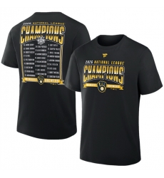 Men Milwaukee Brewers Black 2026 National League Champions Roster T Shirt