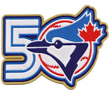Men Toronto Blue Jays 50th Team Annivesary Patch Biaog